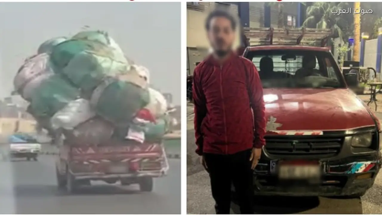 القبض على سائق سيارة نقل بتهمة الحمولة الزائدة في القاهرة