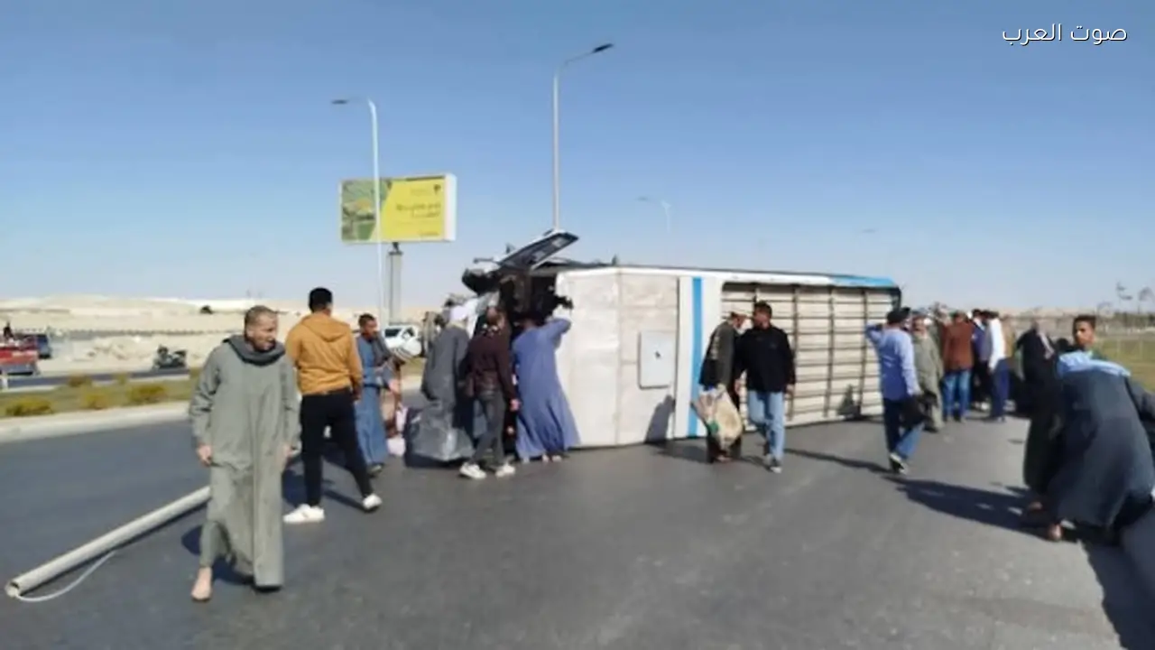 انقلاب أتوبيس في المنيا الجديدة يسفر عن إصابة 5 أشخاص