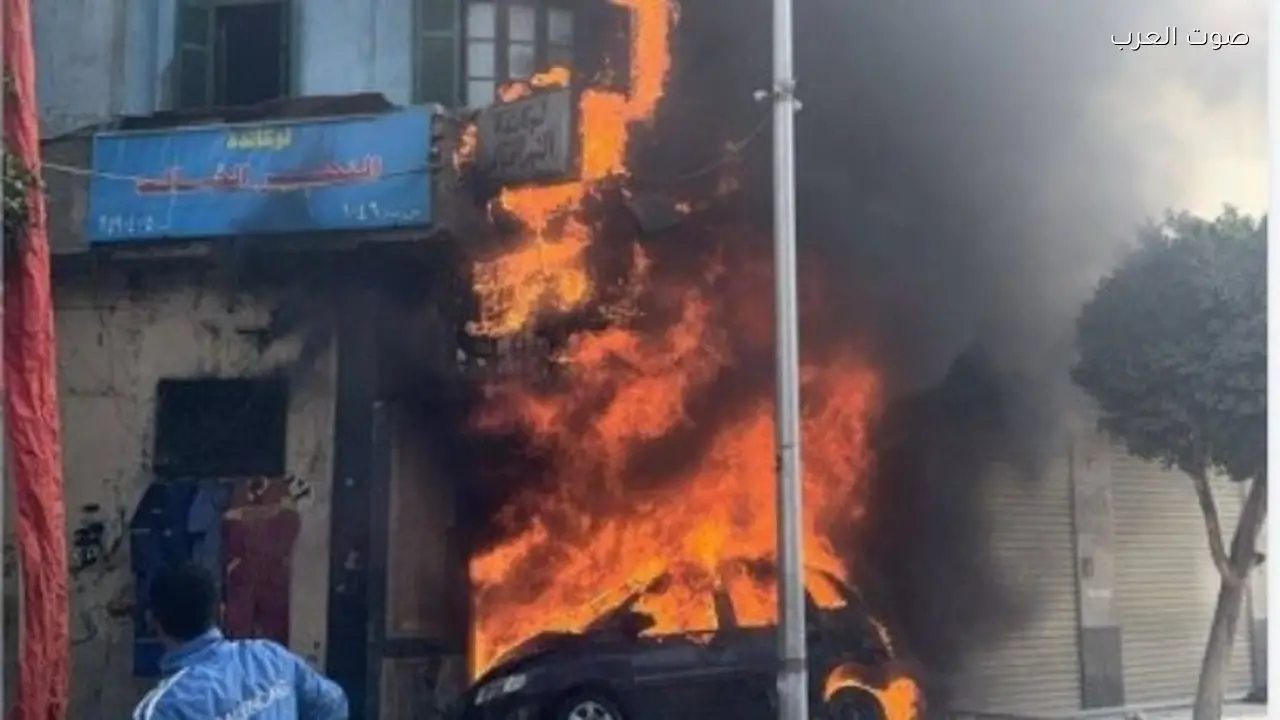 حريق هائل في لوكاندة النهر الخالد وسط القاهرة