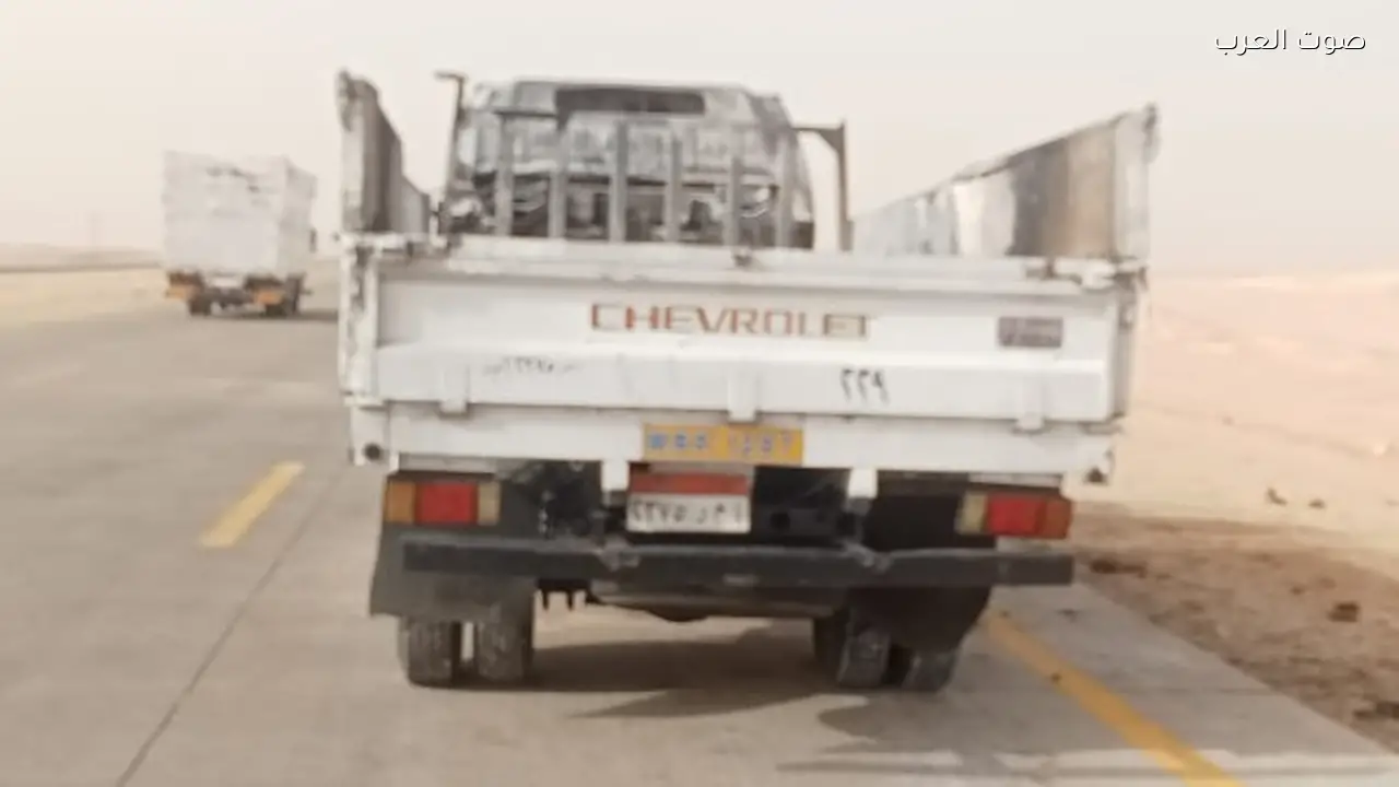 حريق يشتعل في سيارة نقل على الطريق الصحراوي الغربي بأسيوط