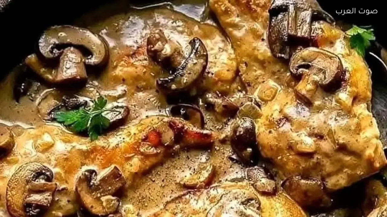 طريقة سريعة لعمل بيكاتا الفراخ بالمشروم خلال 10 دقائق